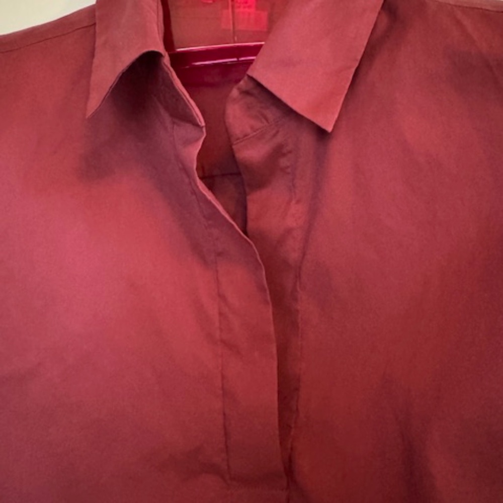 BOSS - Slim-Fit Blouse - Color Burgundy - Size 10